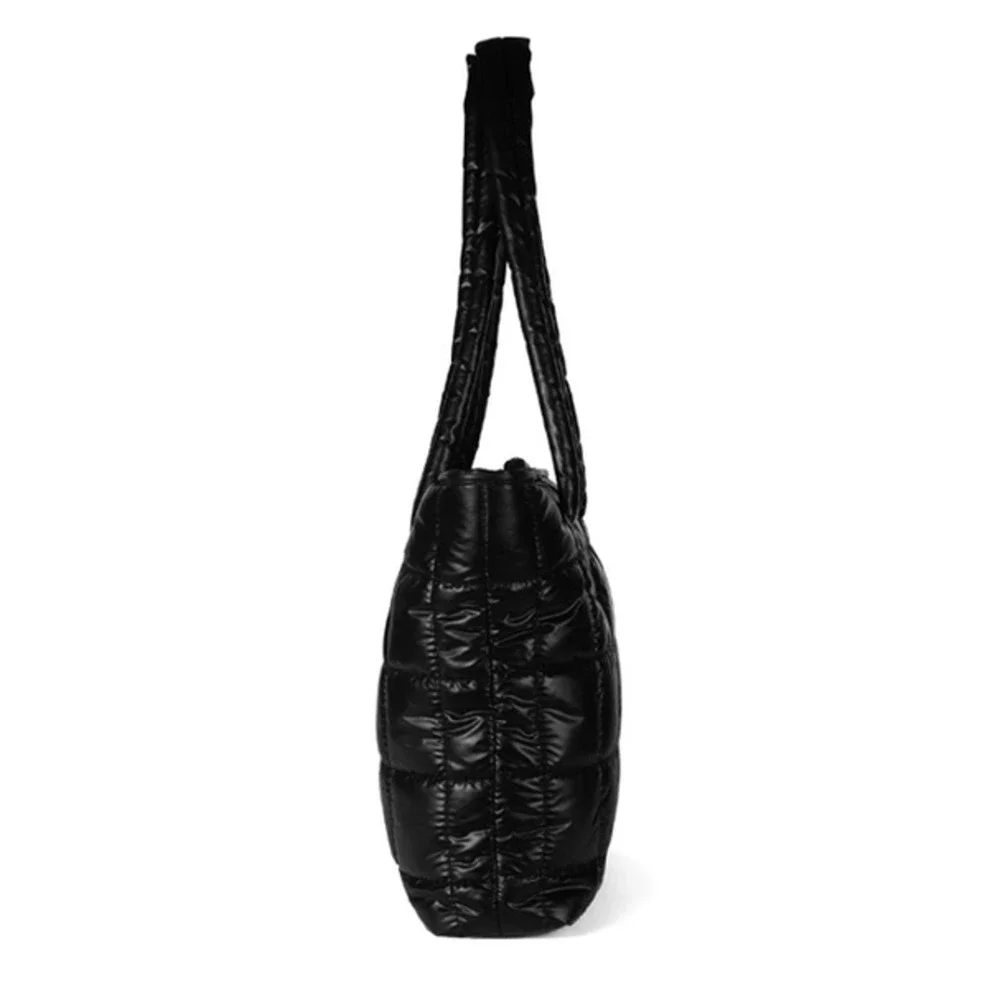 Black Nylon Puffer Quilt Tote Bag - Picture 5 of 6